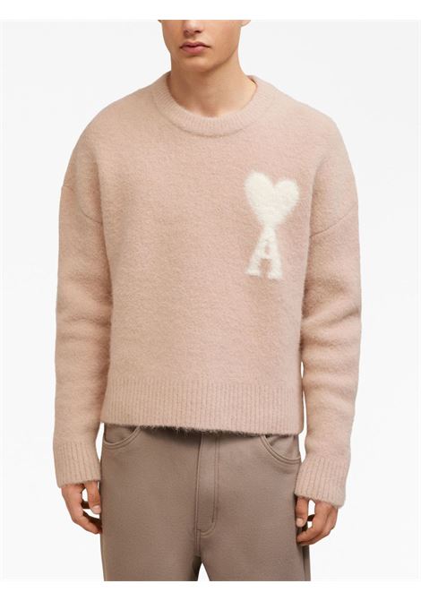 Maglione Ami de Coeur in rosa Ami paris - unisex AMI PARIS | UKS025KN0032685